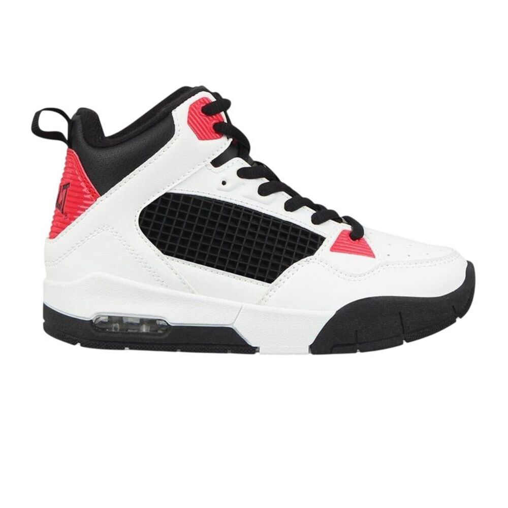 Everlast Mens Layup Canvas High Top Trainers / White/Black/Red